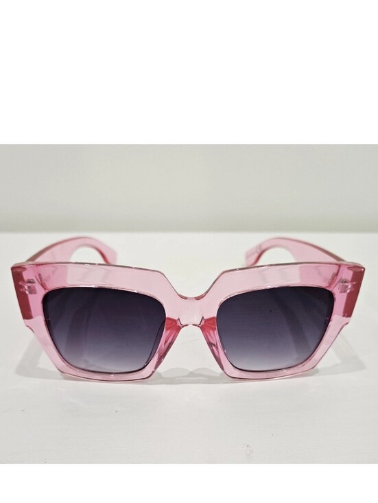 Frye and Co. Translucent Neon Pink Oversized Square Thick Frame Sunglasses NWOT